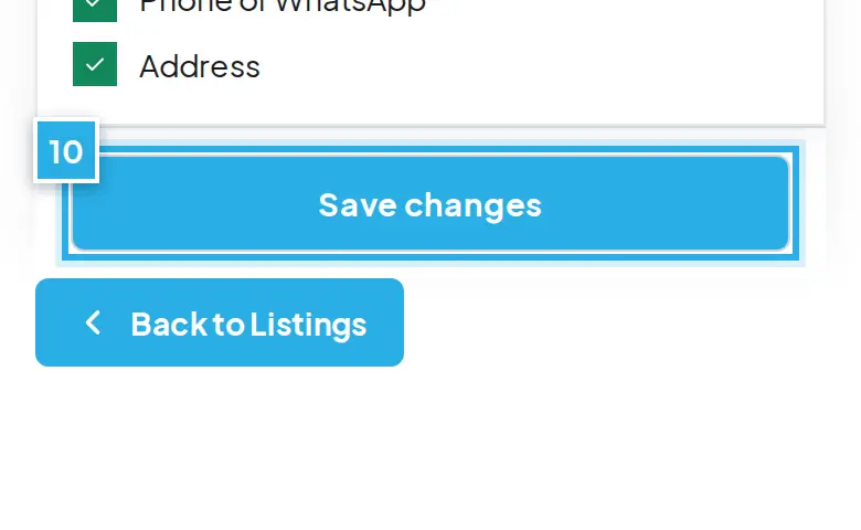Tangkapan layar langkah 10: Tekan Save changes atau Submit for review. Angka biru 10 menunjukkan bagian yang dimaksud.