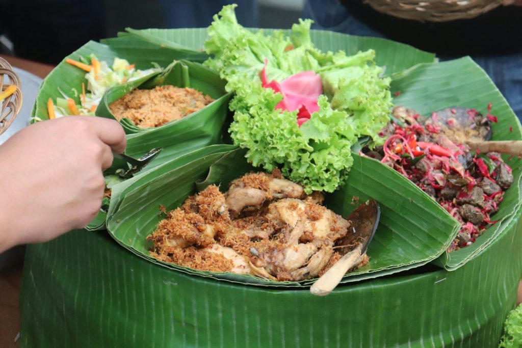 A spread of Balinese dishes.