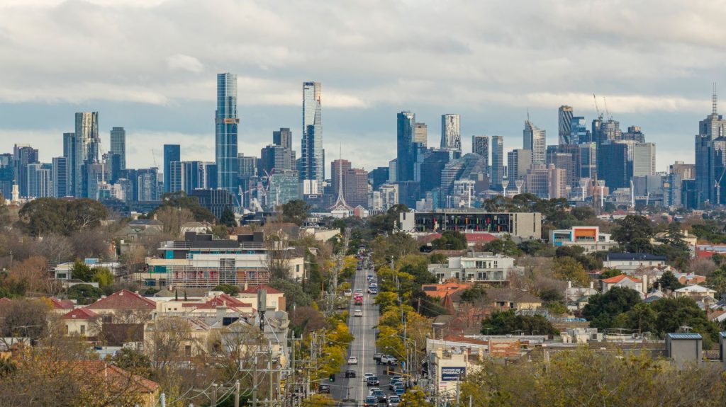 Melbourne skyline seen from Hawthorn, Victoria